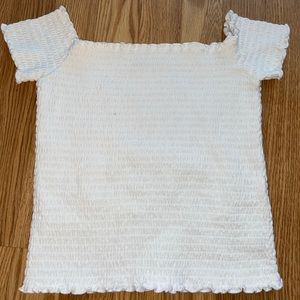 Ribbed white off the shoulder top!